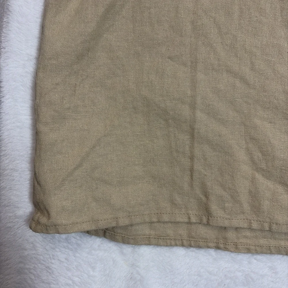 Express Women's Sleeveless Linen Blend Tank Top Large Tan Square Neck Pullover - Picture 7 of 9
